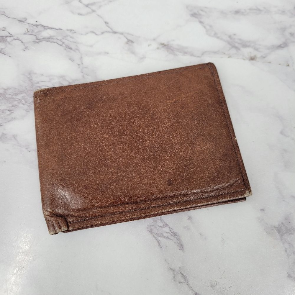 ROLFS Vintage Cowhide Brown Leather Wallet Slim Minimalist